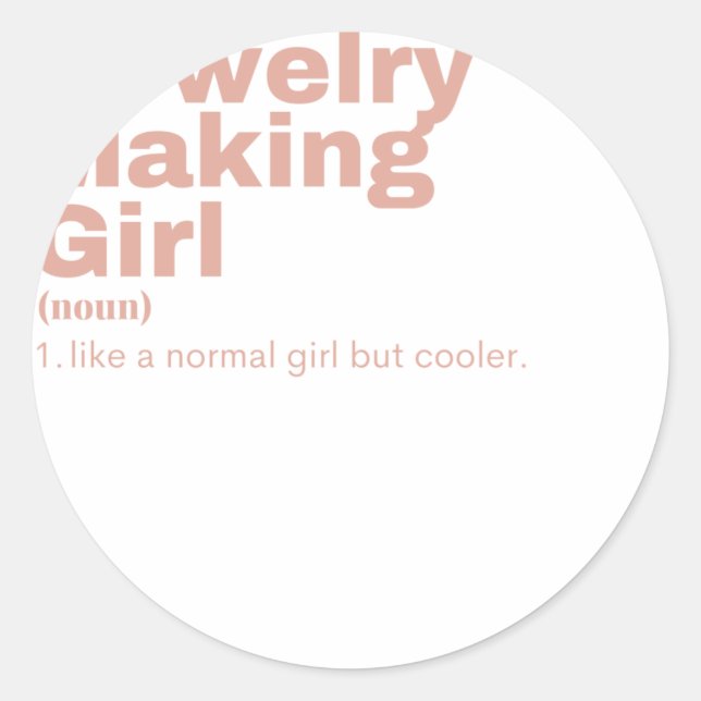Film Girl - Jewellery Making Classic Round Sticker (Front)