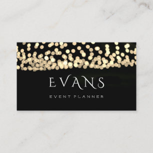 Film Maker Blogger Gold Light Spark Black White Business Card