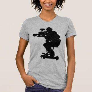 Film Makers Silhouette grey v neck womens tshirt