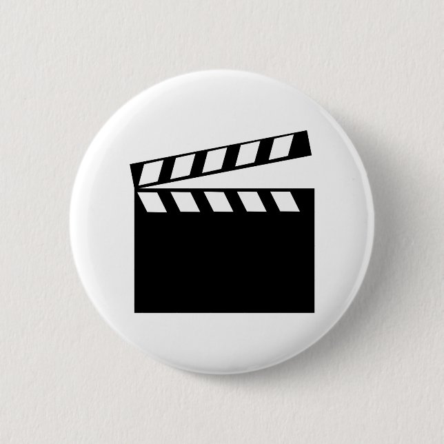 Film Movie Clapper 6 Cm Round Badge (Front)
