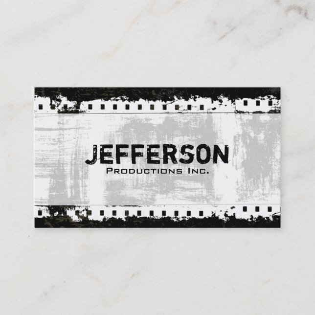 Film Noir Grunge Style Company Business Card (Front)