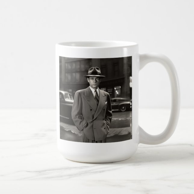 Film Noir Gumshoe Detective Coffee Mug 15oz (Right)