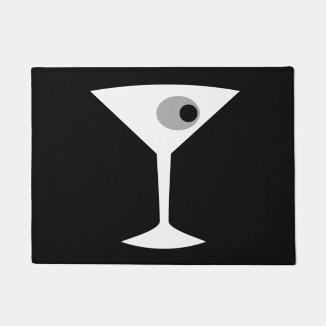 Film Noir Martini Glass Door Mat (Front)