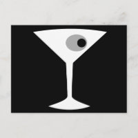 Film Noir Martini Glass Postcard