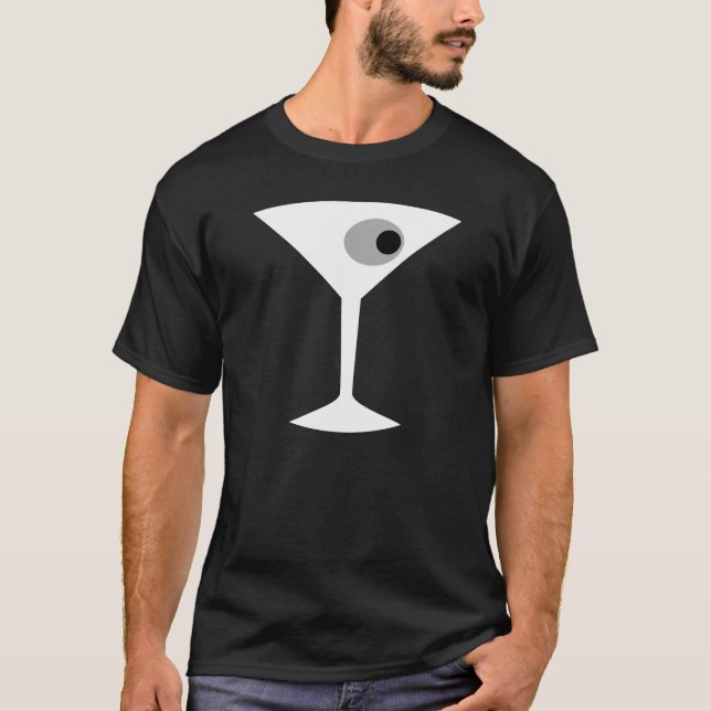 Film Noir Martini Glass T-Shirt (Front)