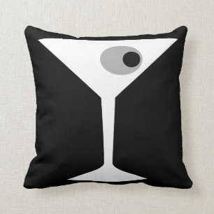 Film Noir Martini Glass Throw Pillow
