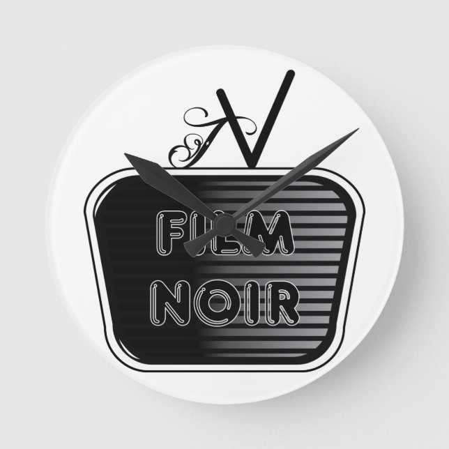 Film Noir Round Clock (Front)