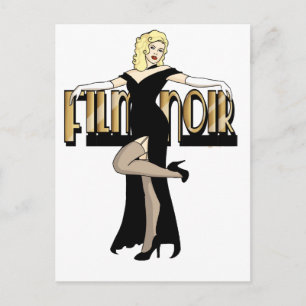 Film Noir Silver Screen Pinup Postcard