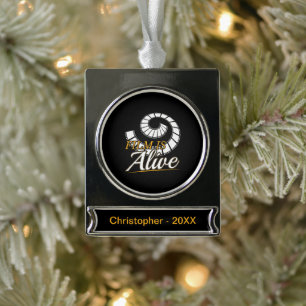 Film Photography - Film is Alive Photographer Silver Plated Banner Ornament