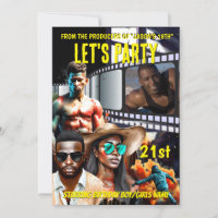 Film poster DIY photo adults birthday party spy