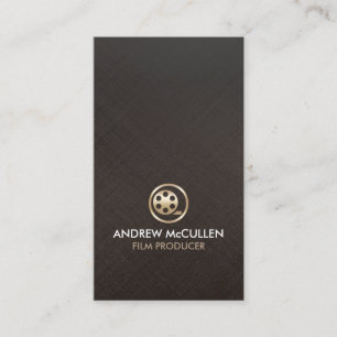 Film Producer Gold Film Reel icon Business Card