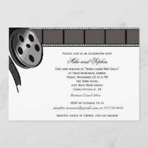 Film Reel in Black and White Party Invitation