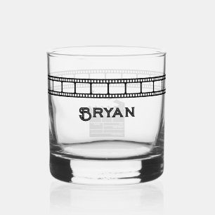Film Reel Movie Director Cameraman Clapboard Whiskey Glass