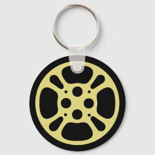 Film Reel / Movie Reel Keychain (Yellow)