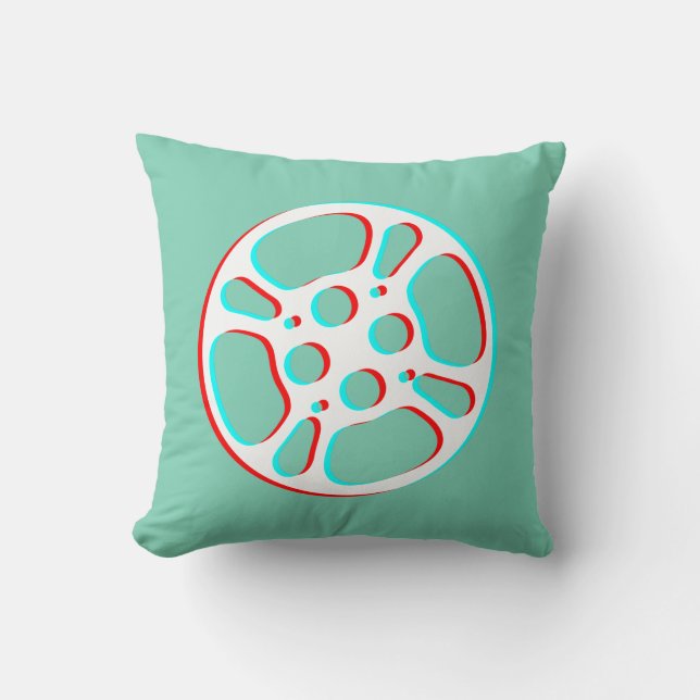 Film Reel / Movie Reel Pillow (Colour Fringe) (Front)