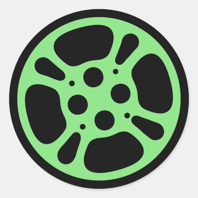 Film Reel / Movie Reel Sticker (Green) (Front)