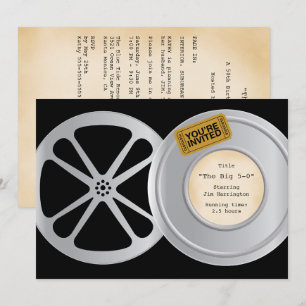 Film Reel Movie Theme Birthday Party Invitation
