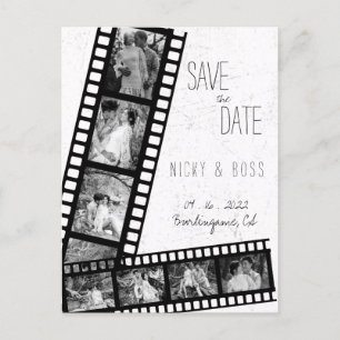 Film Rustic Modern Photo Save the Date Postcard