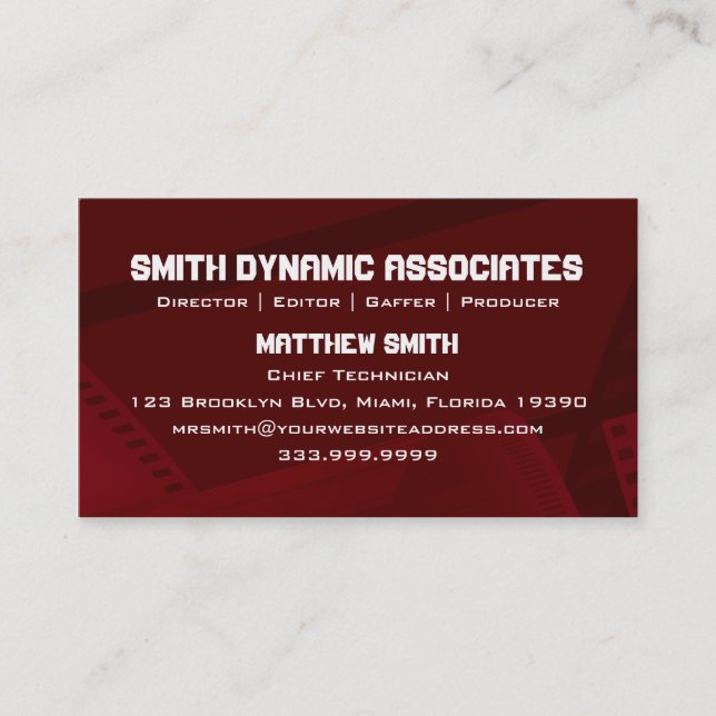 Film Spring Red V.2 Business Card (Front)