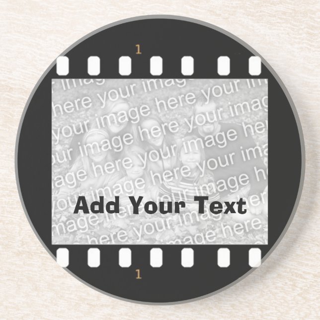 Film Strip Custom Photo Frame Drinks Coaster (Front)