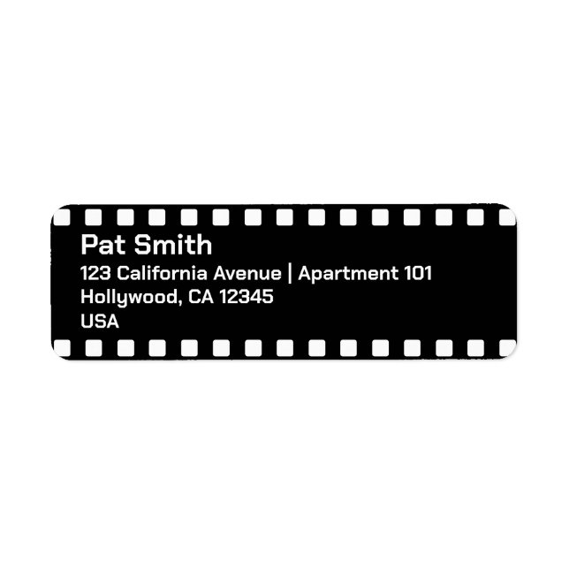 Film Strip Custom Return Address Labels (Front)