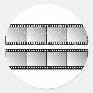 Film Strip Frames Black and White Classic Round Sticker