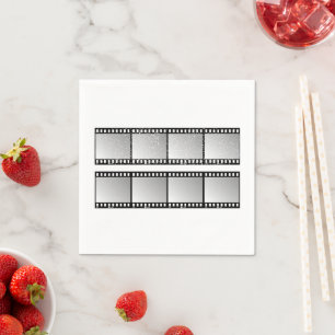 Film Strip Frames Black and White Napkin