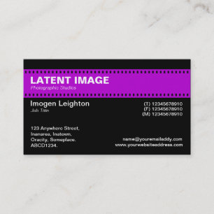 Film Strip Header - Purple with Black Business Card