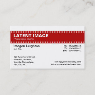 Film Strip Header - Ruby and White Business Card