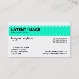 Film Strip Header - Turquoise and White Business Card