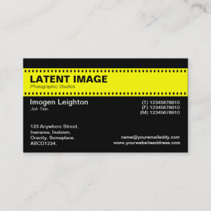 Film Strip Header - Yellow with Black Business Card