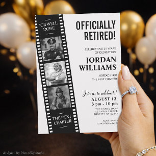 Film Strip Invite, Hollywood Custom Retirement Invitation
