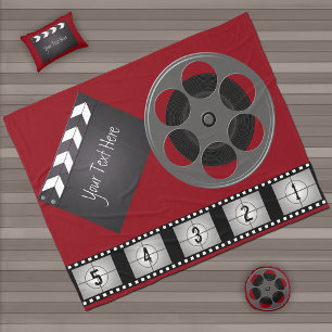 Film Strip Movie Reel Clapperboard Sherpa Blanket