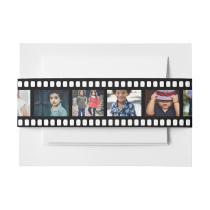 Film Strip Personalised DIY 9 Images Invitation Be Invitation Belly Band