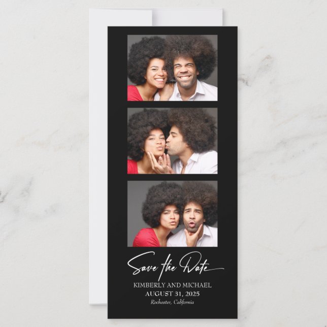 Film Strip Photo Booth Photos Funny Save The Date (Front)