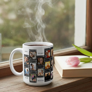 Film Strip Photo Collage Custom 26-Photo Memory Coffee Mug