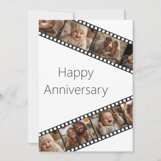 Film Strip Photo Happy Anniversary Card (Front)