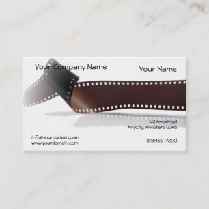 Film Strip with Reflection on White Background Business Card