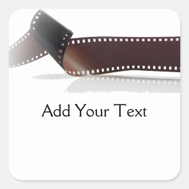 Film Strip with Reflection on White Square Sticker (Front)