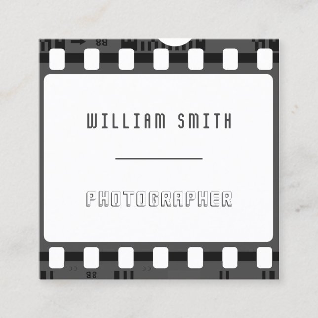 Film tape piece  square business card (Front)