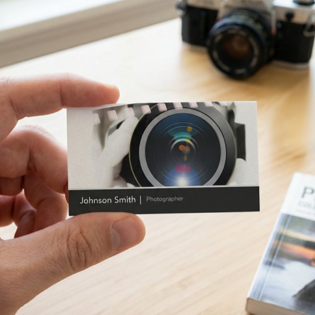 Film TV Photographer Cinematographer Camera Lens Business Card (Creator Uploaded)