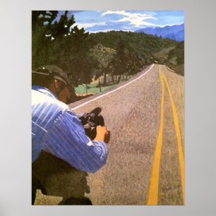 Filming a country road poster