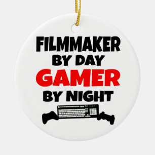 Filmmaker by Day Gamer by Night Ceramic Ornament