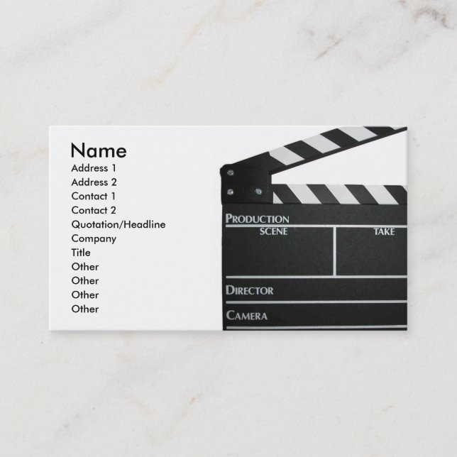Filmmaker Film director producer business card (Front)