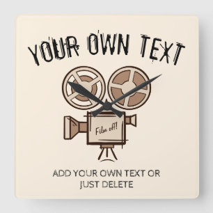 Filmmaker, film producer, director, actor. square wall clock