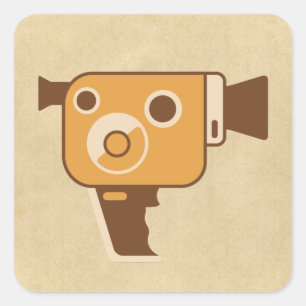 Filmmaking Auteur Movie Camera Square Sticker