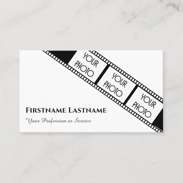 Filmstrip for filmmakers and videographers business card (Front)