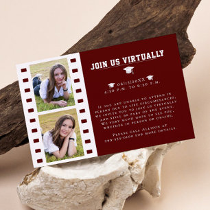 Filmstrip Photo Collage Graduation Red Enclosure Card