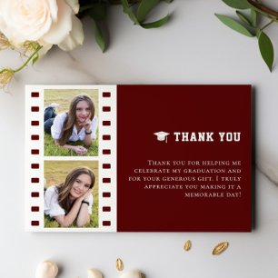 Filmstrip Photo Collage Graduation Red Thank You