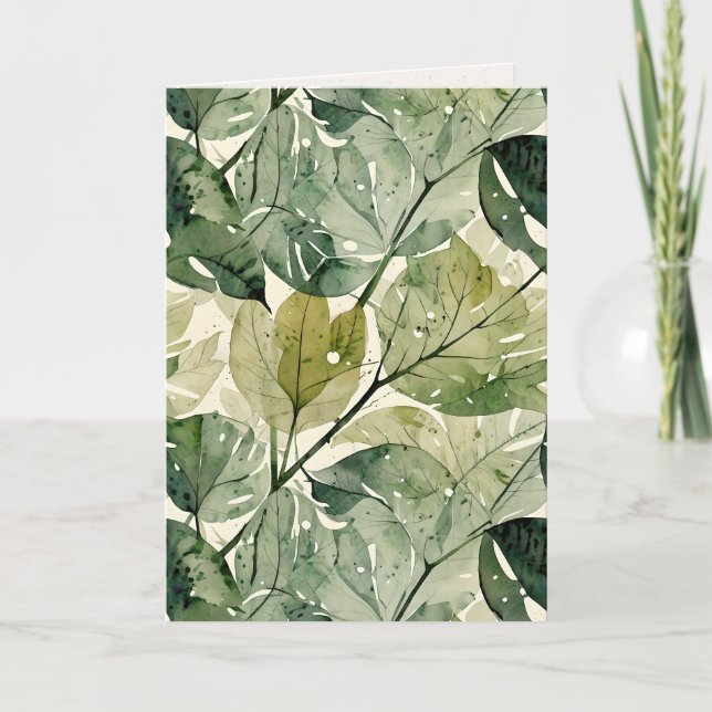Filmy Layered Broad Leaves Card (Front)